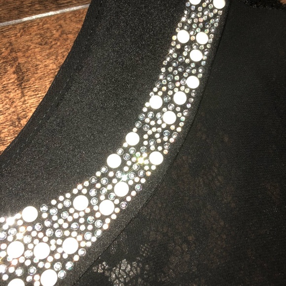 Sheer black rhinestone shirt - Picture 4 of 5